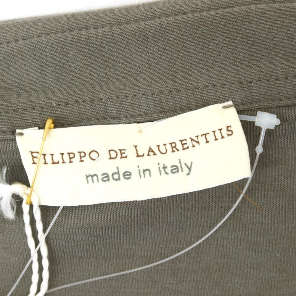 【新品】フィリッポ デ ローレンティス FILIPPO DE LAURENTIIS  コットンナイロン ジャージー カジュアルシャツ カーキグレー【 50 】【 状態ランクN 】【 メンズ 】
