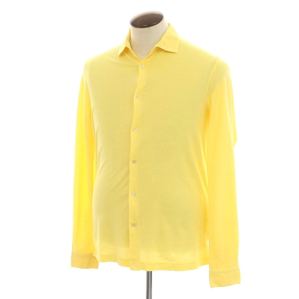 【新品】フィリッポ デ ローレンティス FILIPPO DE LAURENTIIS  コットン ジャージー カジュアルシャツ イエロー【サイズ50】【 状態ランクN 】【 メンズ 】[EPD]