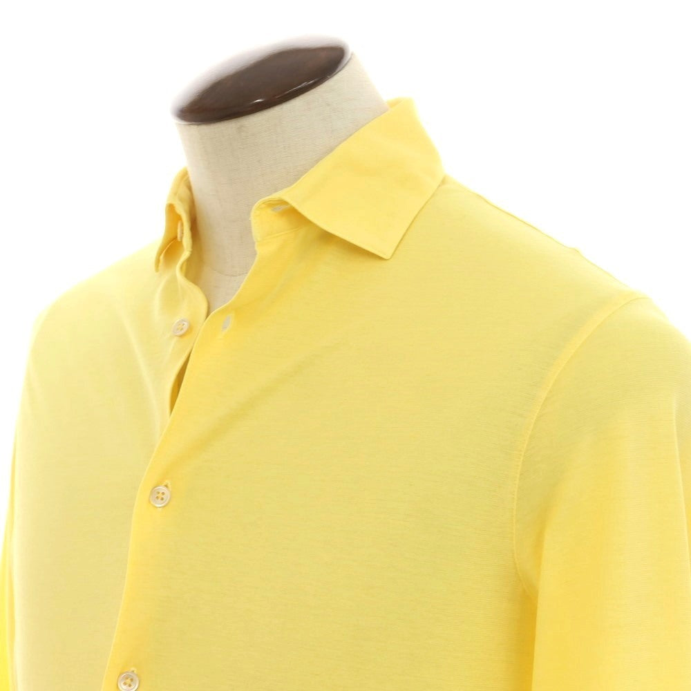 【新品】フィリッポ デ ローレンティス FILIPPO DE LAURENTIIS  コットン ジャージー カジュアルシャツ イエロー【サイズ50】【 状態ランクN 】【 メンズ 】[EPD]