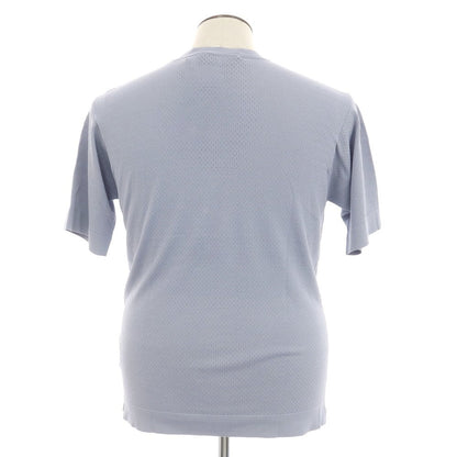 【新品】フィリッポ デ ローレンティス FILIPPO DE LAURENTIIS  レーヨンナイロン クルーネック 半袖 プルオーバーニット ブルーグレー【 50 】【 状態ランクN 】【 メンズ 】