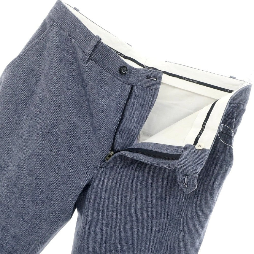 【中古】チルコロ1901 CIRCOLO 1901 コットン ジャージー カジュアルスラックスパンツ ライトネイビーxホワイト【 48 】【 状態ランクC 】【 メンズ 】