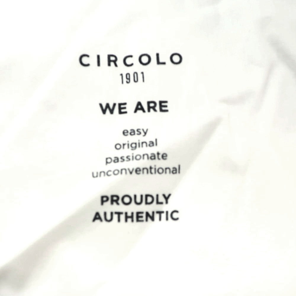 【中古】チルコロ1901 CIRCOLO 1901 コットン ジャージー カジュアルスラックスパンツ ライトネイビーxホワイト【 48 】【 状態ランクC 】【 メンズ 】