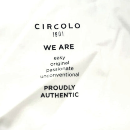 【中古】チルコロ1901 CIRCOLO 1901 コットン ジャージー カジュアルスラックスパンツ ライトネイビーxホワイト【 48 】【 状態ランクC 】【 メンズ 】