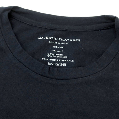 【新品】マジェスティック フィラチュール オム MAJESTIC FILATURES HOMME コットン クルーネック 半袖Ｔシャツ ダークネイビー【 L 】【 状態ランクN 】【 メンズ 】