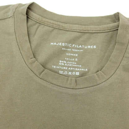 【新品】マジェスティック フィラチュール オム MAJESTIC FILATURES HOMME コットン クルーネック 半袖Ｔシャツ オリーブグリーン【 S 】【 状態ランクN 】【 メンズ 】