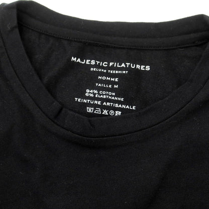 【新品】マジェスティック フィラチュール オム MAJESTIC FILATURES HOMME コットン クルーネック 半袖Ｔシャツ ブラック【 M 】【 状態ランクN 】【 メンズ 】