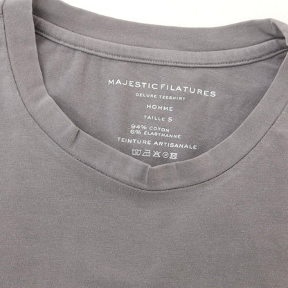 【新品】マジェスティック フィラチュール オム MAJESTIC FILATURES HOMME コットン クルーネック 半袖Ｔシャツ グレー【 S 】【 状態ランクN 】【 メンズ 】