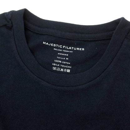 【新品】マジェスティック フィラチュール オム MAJESTIC FILATURES HOMME コットン クルーネック 半袖Ｔシャツ ネイビー【 M 】【 状態ランクN 】【 メンズ 】