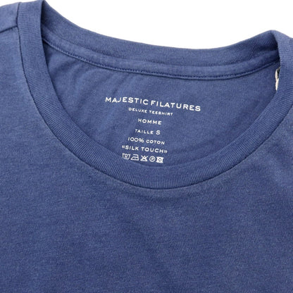 【新品】マジェスティック フィラチュール オム MAJESTIC FILATURES HOMME コットン クルーネック 半袖Ｔシャツ ダークブルー系【 S 】【 状態ランクN 】【 メンズ 】
