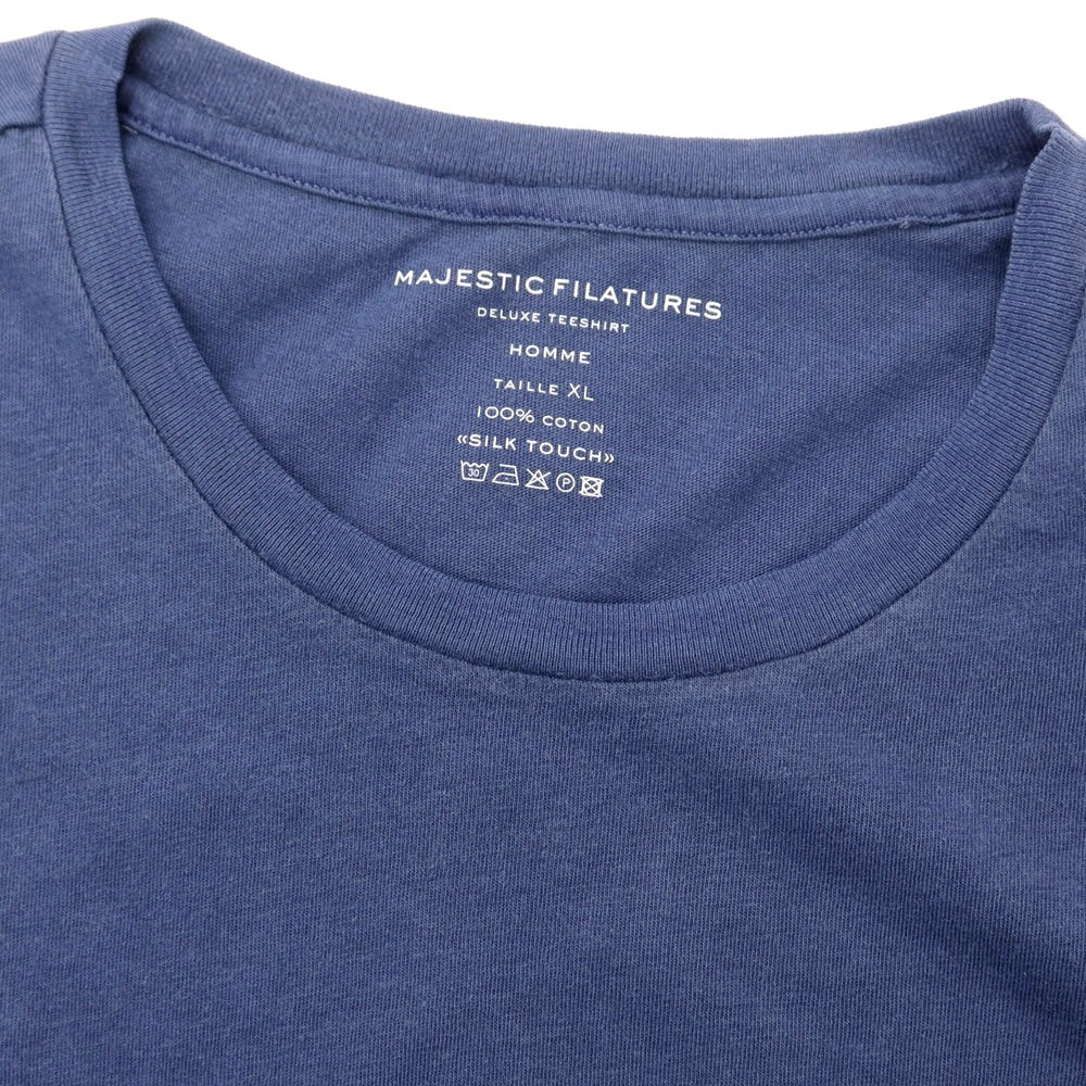 【新品】マジェスティック フィラチュール オム MAJESTIC FILATURES HOMME コットン クルーネック 半袖Ｔシャツ ダークブルー系【 XL 】【 状態ランクN 】【 メンズ 】