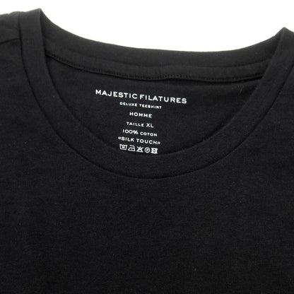 【新品】マジェスティック フィラチュール オム MAJESTIC FILATURES HOMME コットン クルーネック 半袖Ｔシャツ ブラック【 XL 】【 状態ランクN 】【 メンズ 】