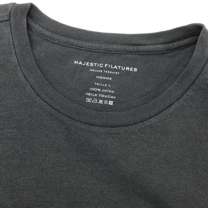 【新品】マジェスティック フィラチュール オム MAJESTIC FILATURES HOMME コットン クルーネック 半袖Ｔシャツ ダークグレー【 L 】【 状態ランクN 】【 メンズ 】