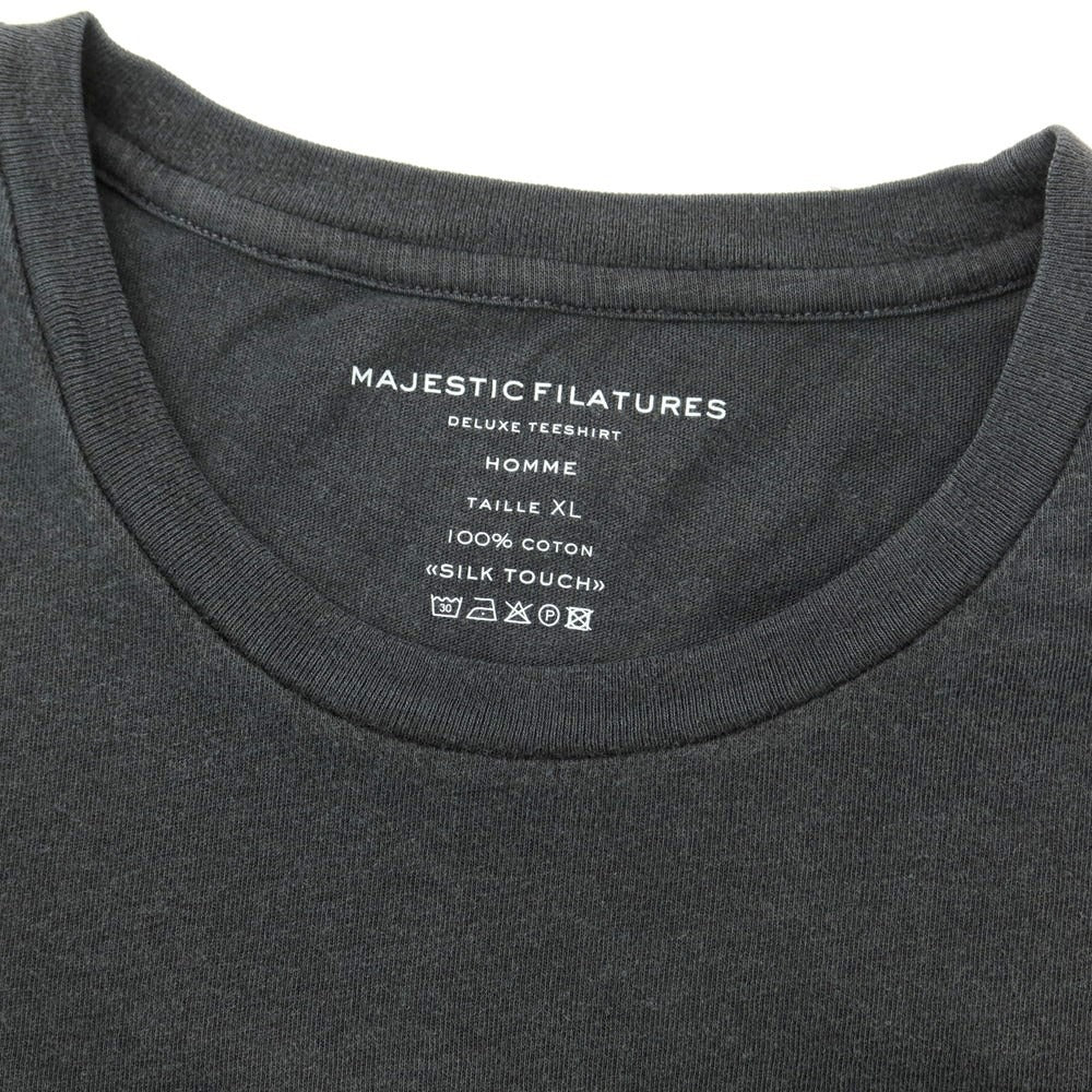 【新品】マジェスティック フィラチュール オム MAJESTIC FILATURES HOMME コットン クルーネック 半袖Ｔシャツ ダークグレー【 XL 】【 状態ランクN 】【 メンズ 】