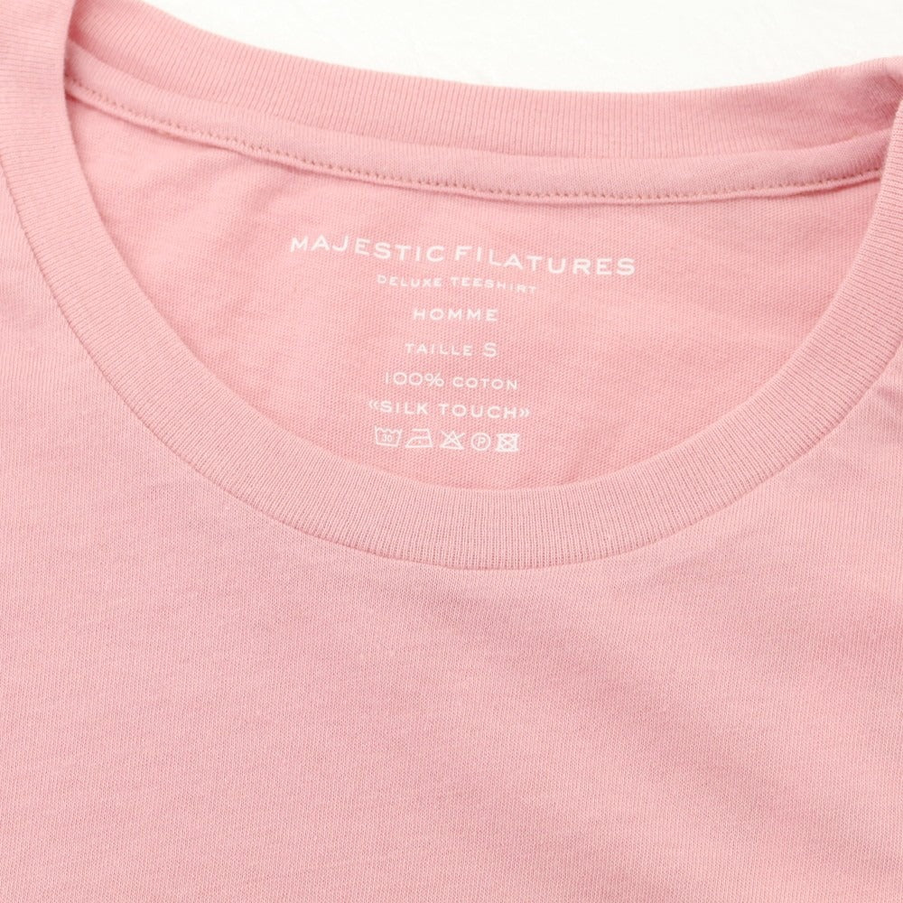 【新品】マジェスティック フィラチュール オム MAJESTIC FILATURES HOMME コットン クルーネック 半袖 半袖Ｔシャツ ピンク【サイズS】【 状態ランクN 】【 メンズ 】[EPD]