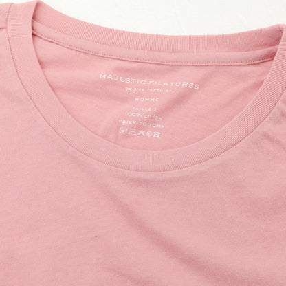 【新品】マジェスティック フィラチュール オム MAJESTIC FILATURES HOMME コットン クルーネック 半袖Ｔシャツ ピンク【 L 】【 状態ランクN 】【 メンズ 】