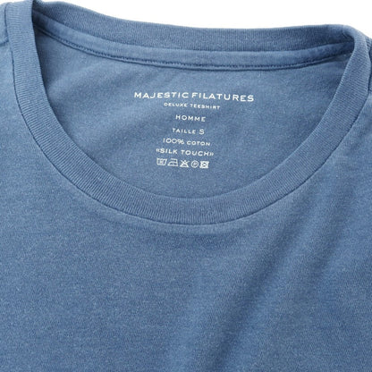 【新品】マジェスティック フィラチュール オム MAJESTIC FILATURES HOMME コットン クルーネック 半袖Ｔシャツ ダルブルー【 S 】【 状態ランクN 】【 メンズ 】