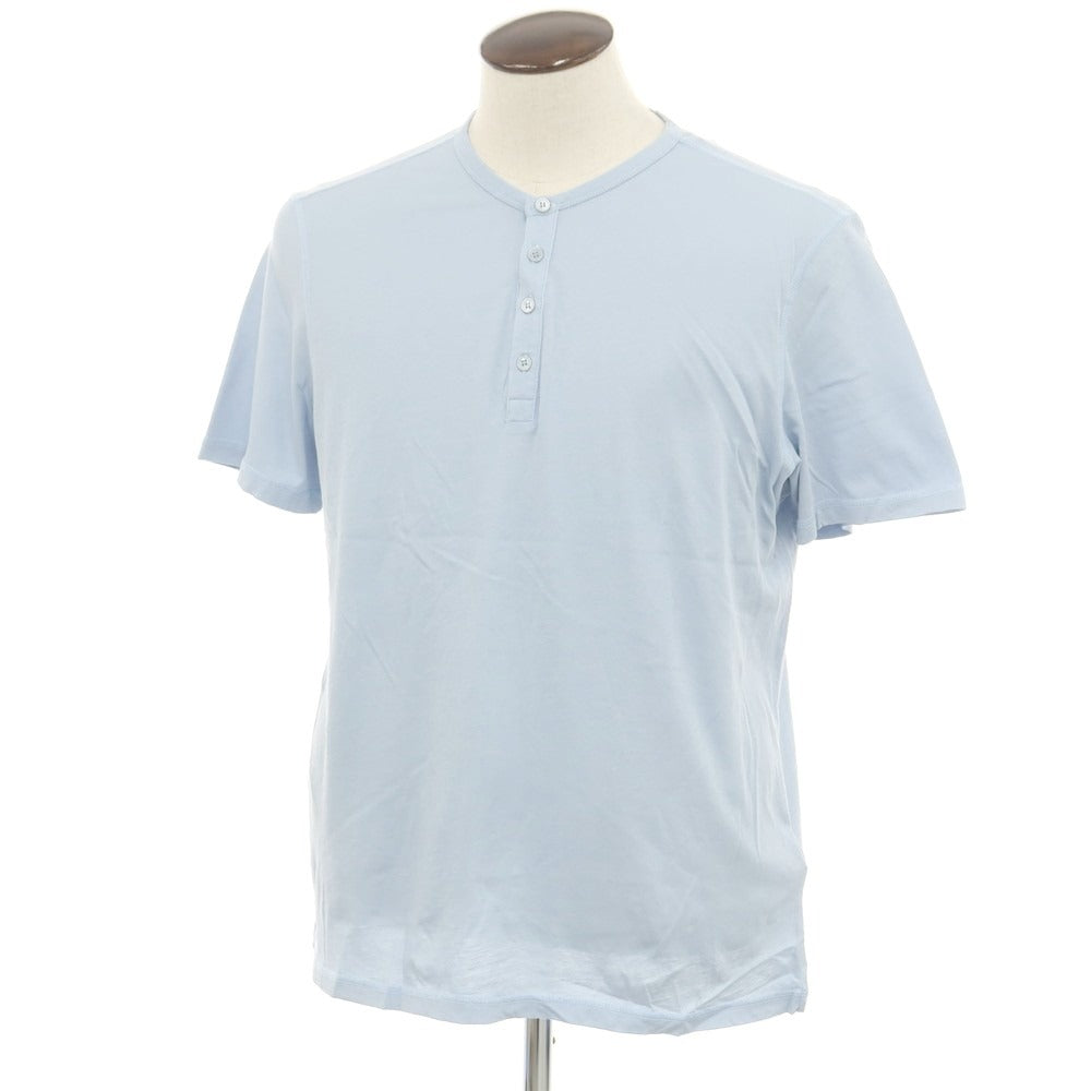 【新品】マジェスティック フィラチュール オム MAJESTIC FILATURES HOMME コットン ヘンリーネック 半袖Ｔシャツ ライトブルー【 XL 】【 状態ランクN 】【 メンズ 】