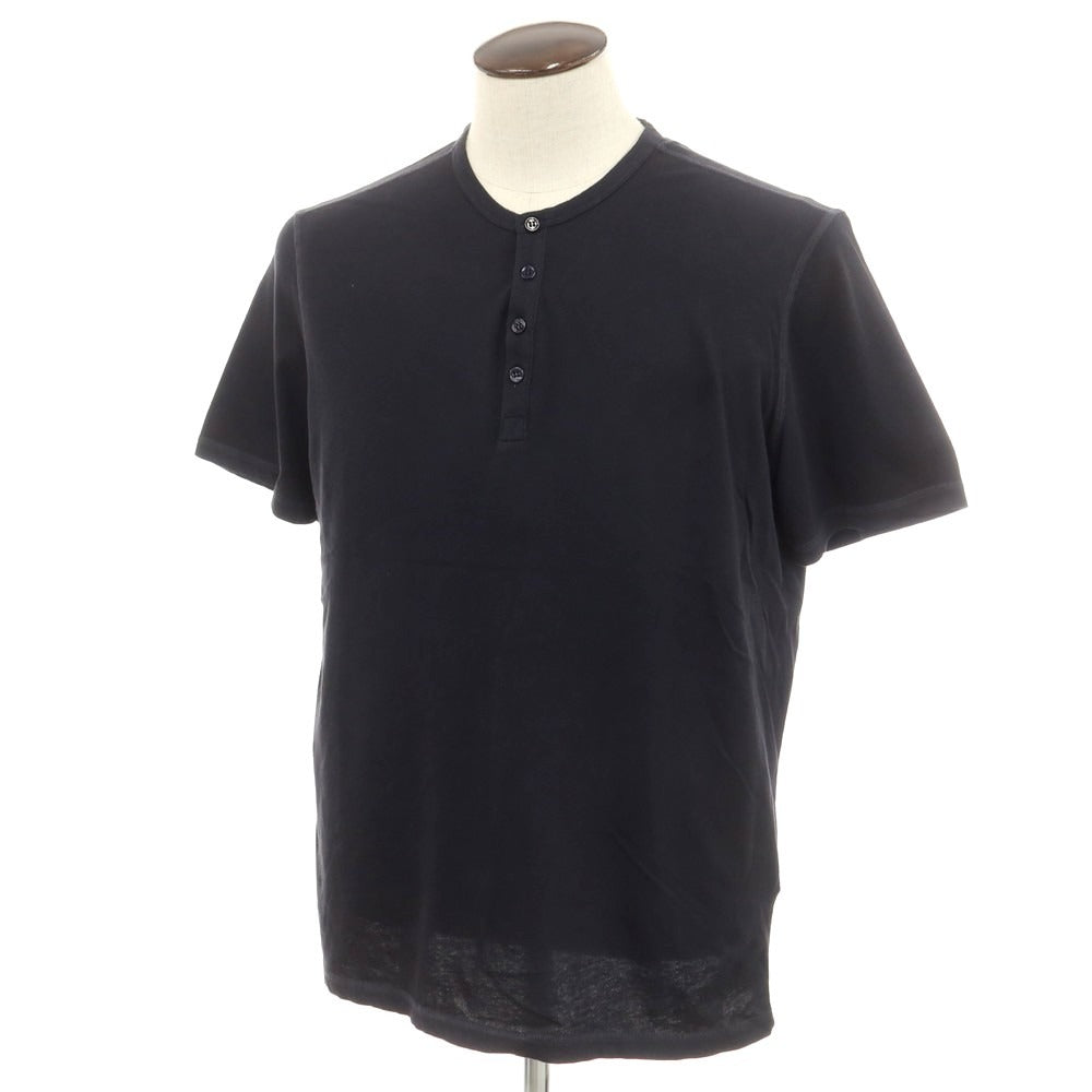 【新品】マジェスティック フィラチュール オム MAJESTIC FILATURES HOMME コットン ヘンリーネック 半袖Ｔシャツ ダークネイビー【 XL 】【 状態ランクN 】【 メンズ 】