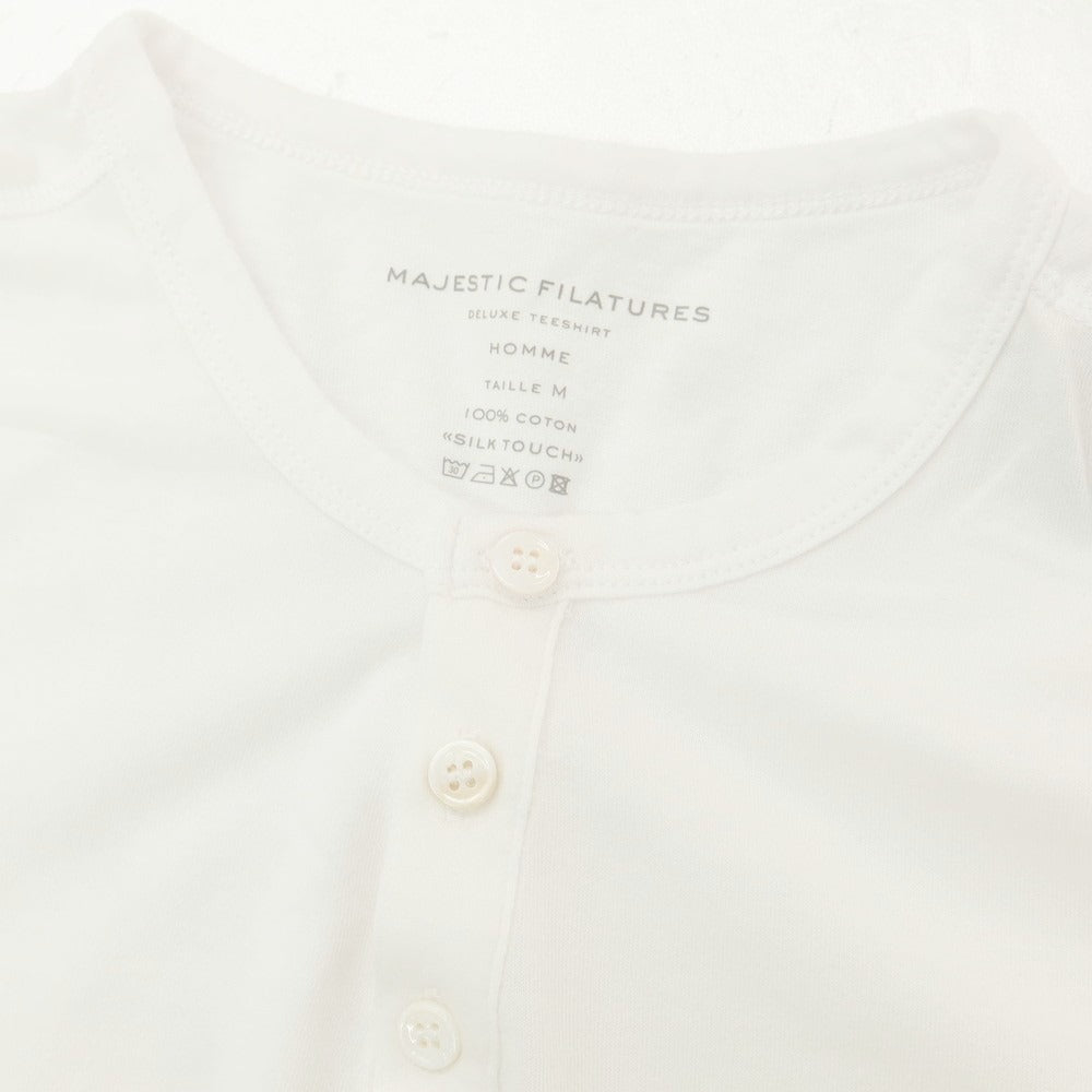 【新品】マジェスティック フィラチュール オム MAJESTIC FILATURES HOMME コットン ヘンリーネック 半袖Ｔシャツ ホワイト【 M 】【 状態ランクN 】【 メンズ 】
