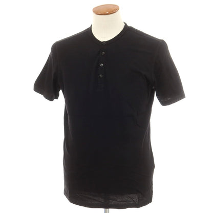 [New] MAJESTIC FILATURES HOMME Cotton Henley Neck Short Sleeve T-Shirt Black [M] [Condition Rank N] [Men&