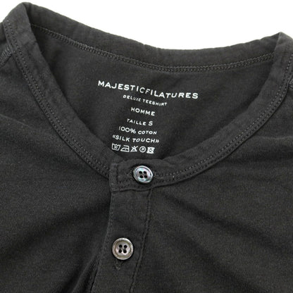 【新品】マジェスティック フィラチュール オム MAJESTIC FILATURES HOMME コットン ヘンリーネック 半袖Ｔシャツ ダークグレー【 S 】【 状態ランクN 】【 メンズ 】