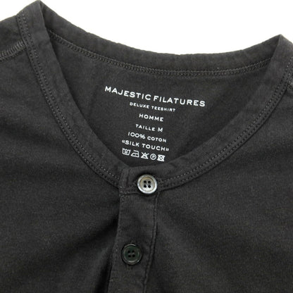 【新品】マジェスティック フィラチュール オム MAJESTIC FILATURES HOMME コットン ヘンリーネック 半袖Ｔシャツ ダークグレー【 M 】【 状態ランクN 】【 メンズ 】