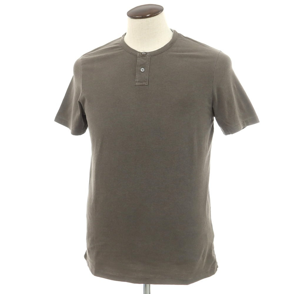[New] MAJESTIC FILATURES HOMME Stretch Cotton Henry Neck Short Sleeve T-Shirt Grayish Khaki [XL] [Condition Rank N] [Men&