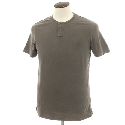 [New] MAJESTIC FILATURES HOMME Stretch Cotton Henry Neck Short Sleeve T-Shirt Grayish Khaki [XL] [Condition Rank N] [Men&