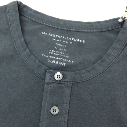 【新品】マジェスティック フィラチュール オム MAJESTIC FILATURES HOMME ストレッチコットン ヘンリ―ネック 半袖Ｔシャツ ダークグレー【 S 】【 状態ランクN 】【 メンズ 】