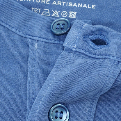 【新品】マジェスティック フィラチュール オム MAJESTIC FILATURES HOMME ストレッチコットン ヘンリ―ネック 半袖Ｔシャツ ブルー【 S 】【 状態ランクN 】【 メンズ 】
