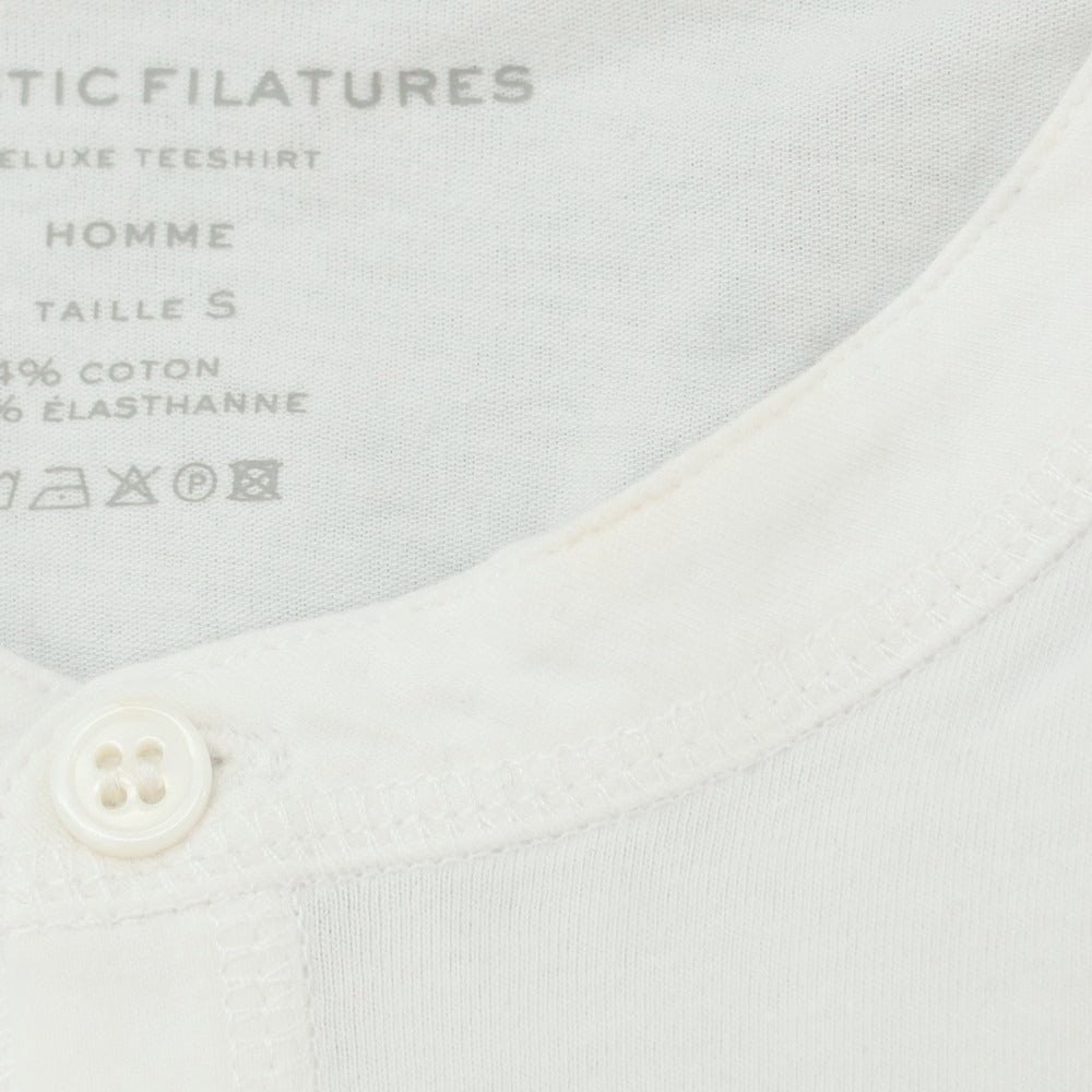 【新品アウトレット】マジェスティック フィラチュール オム MAJESTIC FILATURES HOMME ストレッチコットン ヘンリ―ネック 長袖Ｔシャツ ホワイト【 S 】【 状態ランクN- 】【 メンズ 】