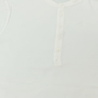 【新品アウトレット】マジェスティック フィラチュール オム MAJESTIC FILATURES HOMME ストレッチコットン ヘンリ―ネック 長袖Ｔシャツ ホワイト【 M 】【 状態ランクN- 】【 メンズ 】
