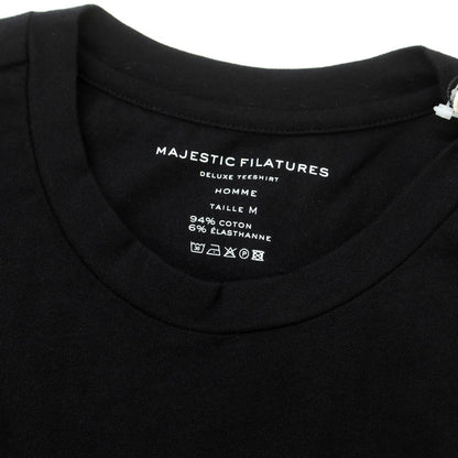 【新品】マジェスティック フィラチュール オム MAJESTIC FILATURES HOMME ストレッチコットン クル―ネック 長袖Ｔシャツ ブラック【 M 】【 状態ランクN 】【 メンズ 】