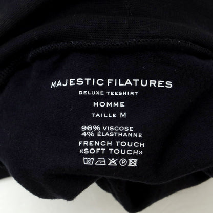 【新品】マジェスティック フィラチュール オム MAJESTIC FILATURES HOMME ストレッチレーヨン タートルネック 長袖Ｔシャツ ダークネイビー【 M 】【 状態ランクN 】【 メンズ 】