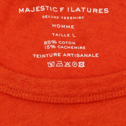 【新品】マジェスティック フィラチュール オム MAJESTIC FILATURES HOMME コットンカシミヤ クルーネック 長袖Ｔシャツ オレンジ【 L 】【 状態ランクN 】【 メンズ 】