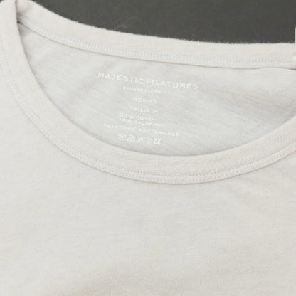 【新品】マジェスティック フィラチュール オム MAJESTIC FILATURES HOMME コットンカシミヤ クルーネック 長袖Ｔシャツ ライトグレー【 M 】【 状態ランクN 】【 メンズ 】