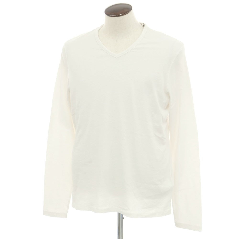 【新品アウトレット】マジェスティック フィラチュール オム MAJESTIC FILATURES HOMME コットンカシミヤ Vネック 長袖Ｔシャツ オフホワイト【 L 】【 状態ランクN- 】【 メンズ 】
