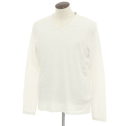 【新品アウトレット】マジェスティック フィラチュール オム MAJESTIC FILATURES HOMME コットンカシミヤ Vネック 長袖Ｔシャツ オフホワイト【 L 】【 状態ランクN- 】【 メンズ 】