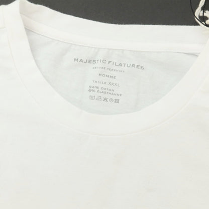 【新品アウトレット】マジェスティック フィラチュール オム MAJESTIC FILATURES HOMME ストレッチコットン クル―ネック 長袖Ｔシャツ ホワイト【 XXXL 】【 状態ランクN- 】【 メンズ 】