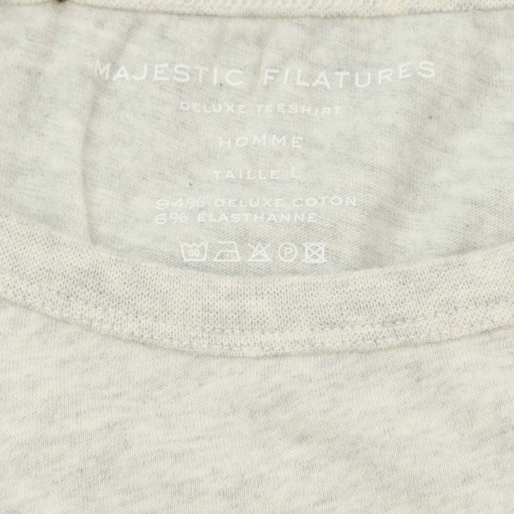 【新品】マジェスティック フィラチュール オム MAJESTIC FILATURES HOMME ストレッチコットン クル―ネック 長袖Ｔシャツ オートミール【 L 】【 状態ランクN 】【 メンズ 】