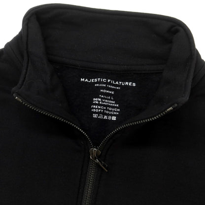 【新品】マジェスティック フィラチュール オム MAJESTIC FILATURES HOMME ストレッチレーヨン ハーフジップ 長袖Ｔシャツ ブラック【 L 】【 状態ランクN 】【 メンズ 】