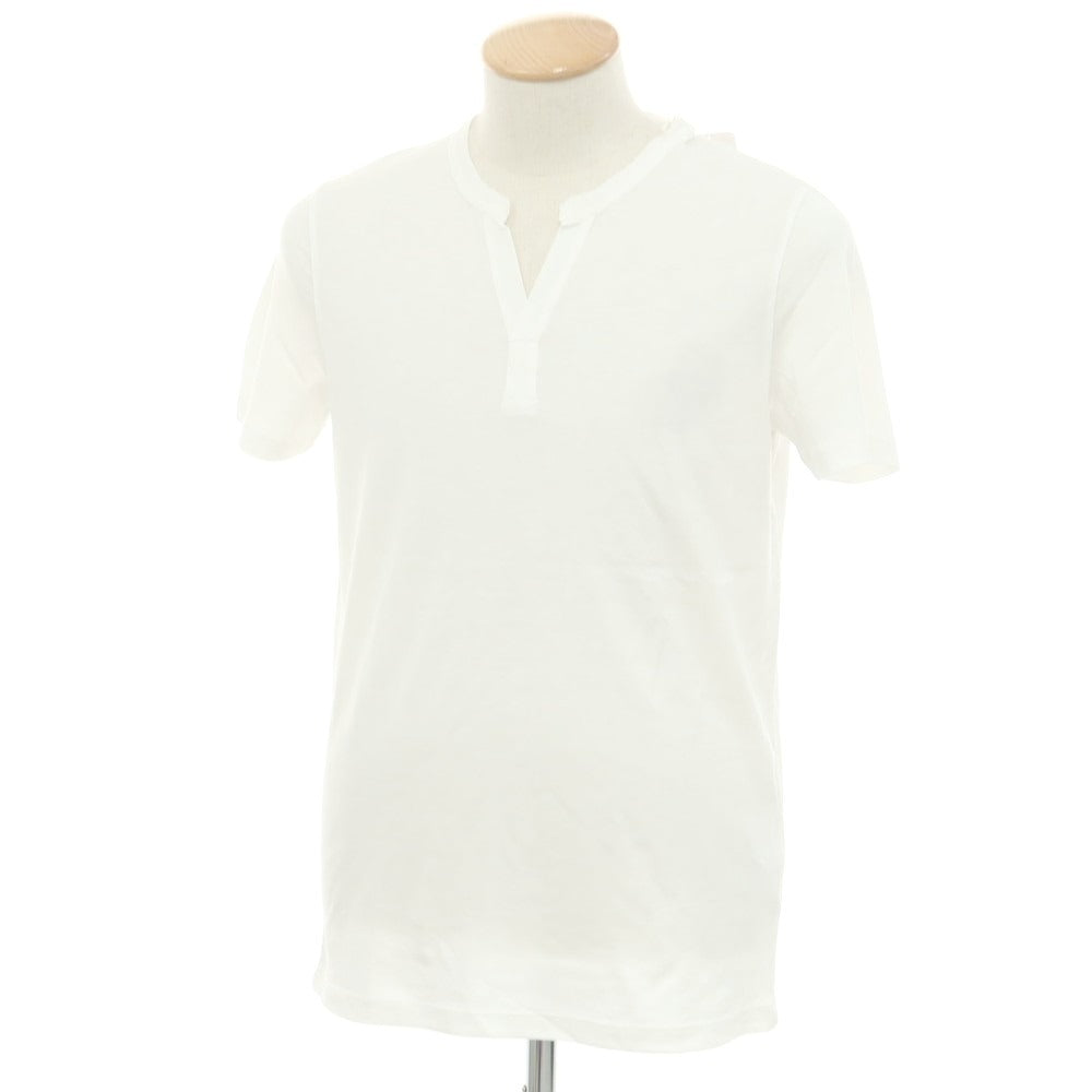 【新品】マジェスティック フィラチュール オム MAJESTIC FILATURES HOMME リヨセル コットン スキッパー 半袖Ｔシャツ ホワイト【サイズS】【 状態ランクN 】【 メンズ 】[EPD]