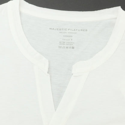 [New] MAJESTIC FILATURES HOMME Lyocell Cotton Skipper Short Sleeve T-Shirt White [S] [Condition Rank N] [Men&