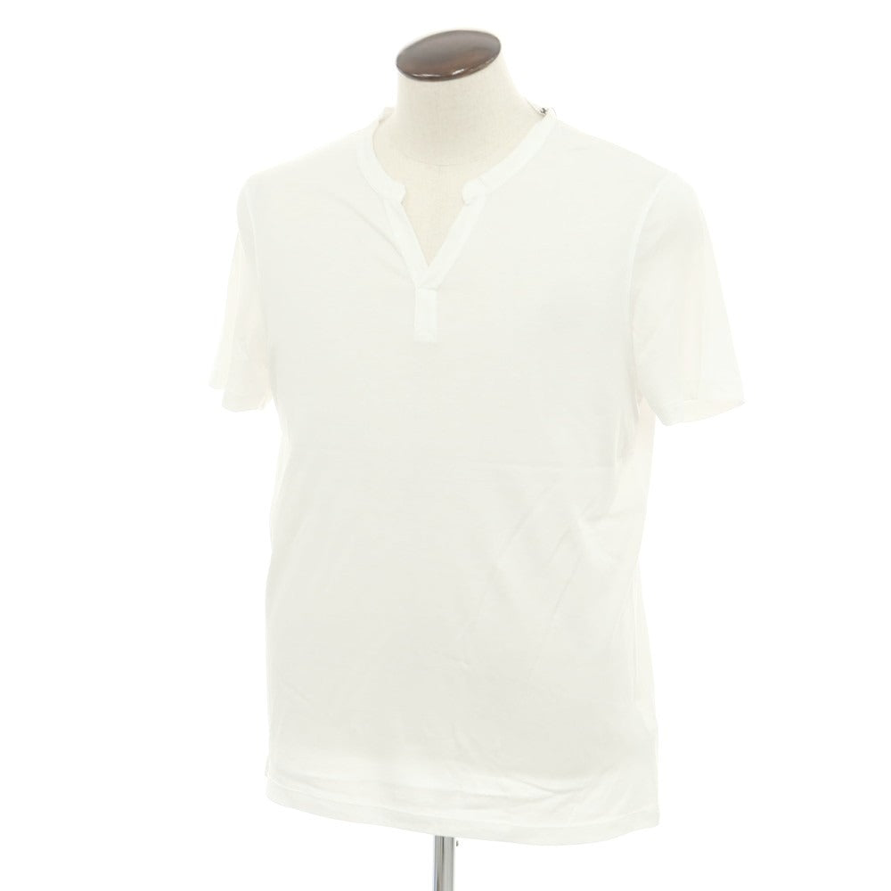【新品】マジェスティック フィラチュール オム MAJESTIC FILATURES HOMME リヨセル コットン スキッパー 半袖Ｔシャツ ホワイト【サイズL】【 状態ランクN 】【 メンズ 】[EPD]