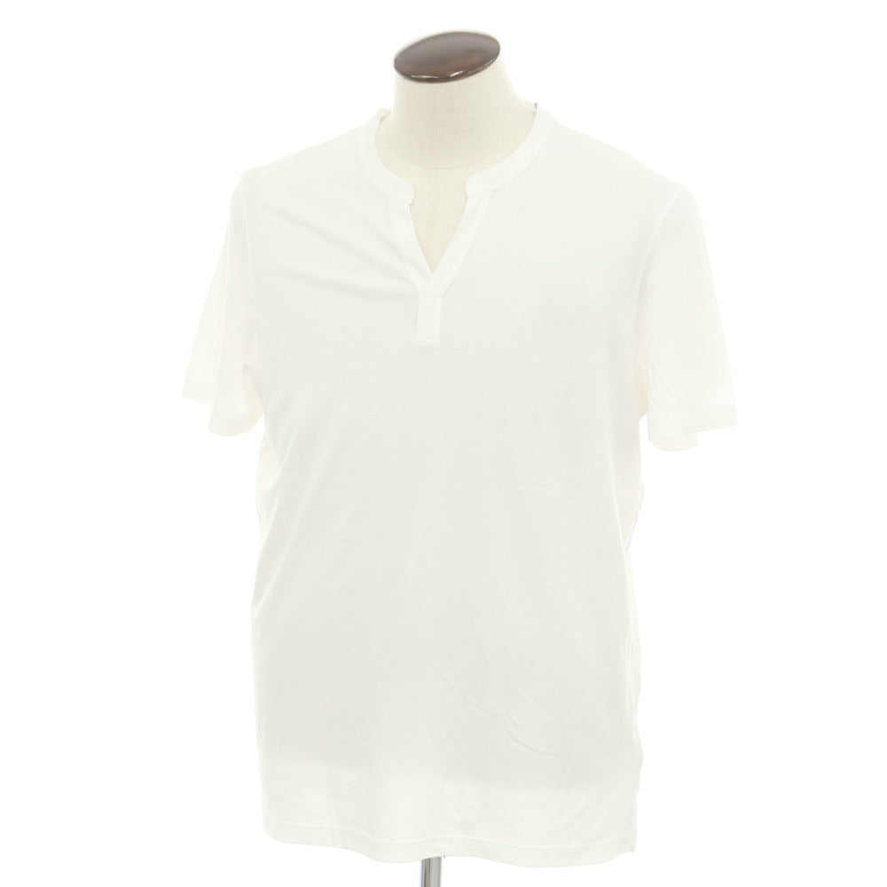 【新品】マジェスティック フィラチュール オム MAJESTIC FILATURES HOMME リヨセルコットン スキッパー 半袖Ｔシャツ ホワイト【サイズXL】【 状態ランクN 】【 メンズ 】[EPD]
