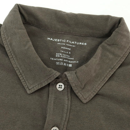 【新品アウトレット】マジェスティック フィラチュール オム MAJESTIC FILATURES HOMME ストレッチコットン 半袖ポロシャツ グレイッシュカーキ【 S 】【 状態ランクN- 】【 メンズ 】