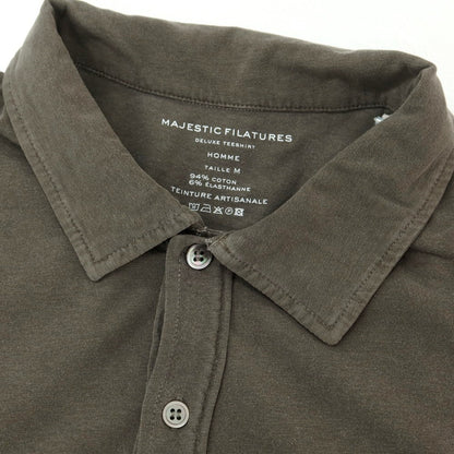 【新品】マジェスティック フィラチュール オム MAJESTIC FILATURES HOMME ストレッチコットン 半袖ポロシャツ グレイッシュカーキ【 M 】【 状態ランクN 】【 メンズ 】