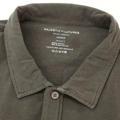【新品】マジェスティック フィラチュール オム MAJESTIC FILATURES HOMME ストレッチコットン 半袖ポロシャツ グレイッシュカーキ【 L 】【 状態ランクN 】【 メンズ 】