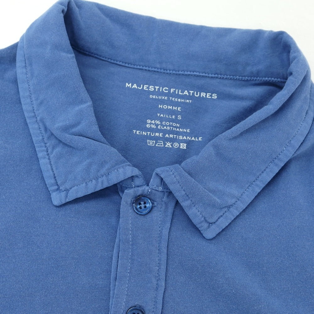 【新品】マジェスティック フィラチュール オム MAJESTIC FILATURES HOMME ストレッチコットン 半袖ポロシャツ ブルー【サイズS】【 状態ランクN 】【 メンズ 】[EPD]