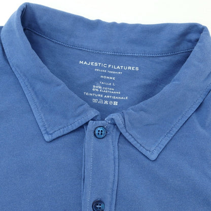 【新品】マジェスティック フィラチュール オム MAJESTIC FILATURES HOMME ストレッチコットン 半袖ポロシャツ ブルー【 L 】【 状態ランクN 】【 メンズ 】